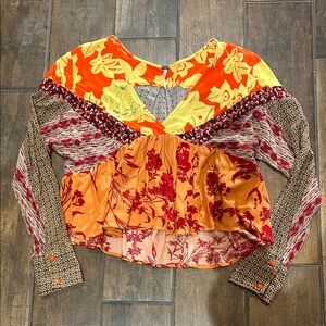 Free People Multicolor Floral Blouse size small